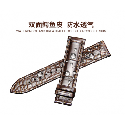 百達翡麗進口雙面鱷魚皮表帶真皮男
