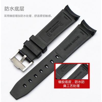 勞力士黑水鬼表帶 橡膠 潛水系列GMT硅膠表帶20mm男