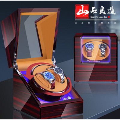 機(jī)械手表?yè)u表器轉(zhuǎn)表器收納盒子雙表位防磁家用便攜自動(dòng)上鏈上弦